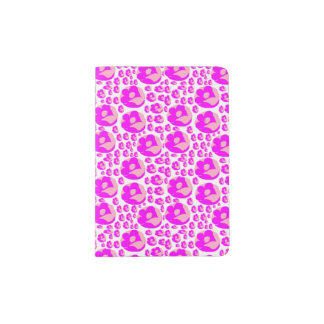Pink flowers passport holder