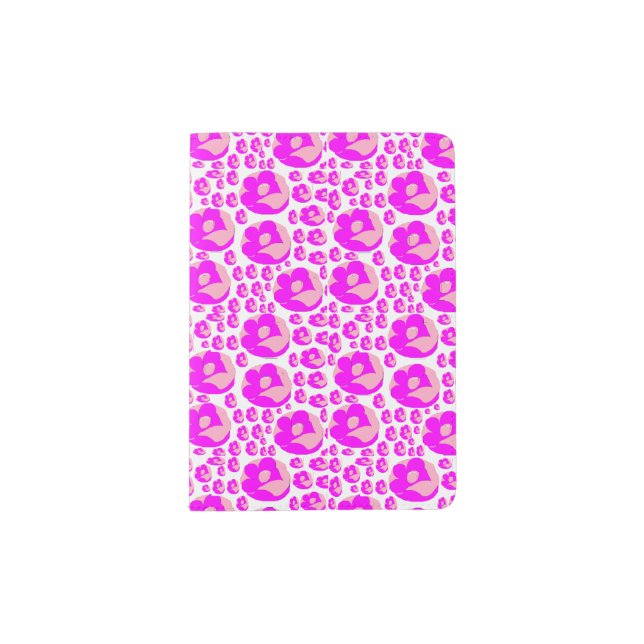 Pink flowers passport holder (Front)
