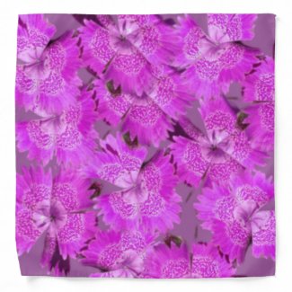 Pink flowers pattern bandana