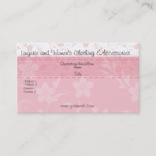 Customizable Cute Feminine Handmade Fashion Business Card Template