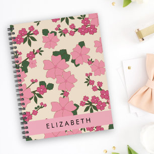 Pink Flowers, Pattern Of Flowers, Your Name Planner