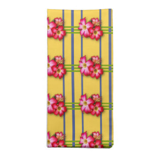Pink Flowers Pattern on Yellow Cloth Napkin