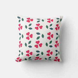 Pink Flowers Pattern Throw Pillow