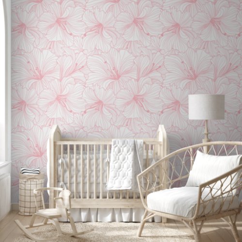 Pink Flowers Pattern Wallpaper