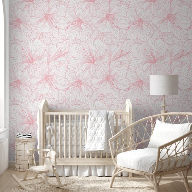 Pink Flowers Pattern Wallpaper (Kids)
