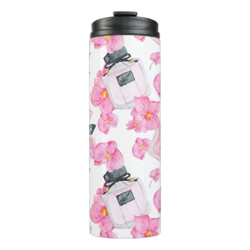 PINK FLOWERS  PERFUME BOTTLES