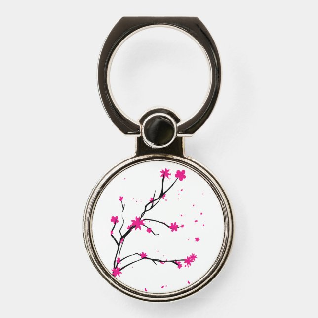 Pink flowers phone ring stand (Front)