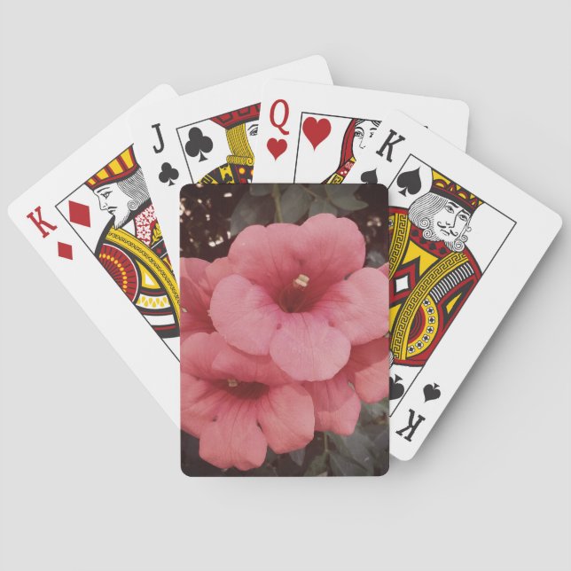 Pink Flowers Photo Classic Playing Cards (Back)
