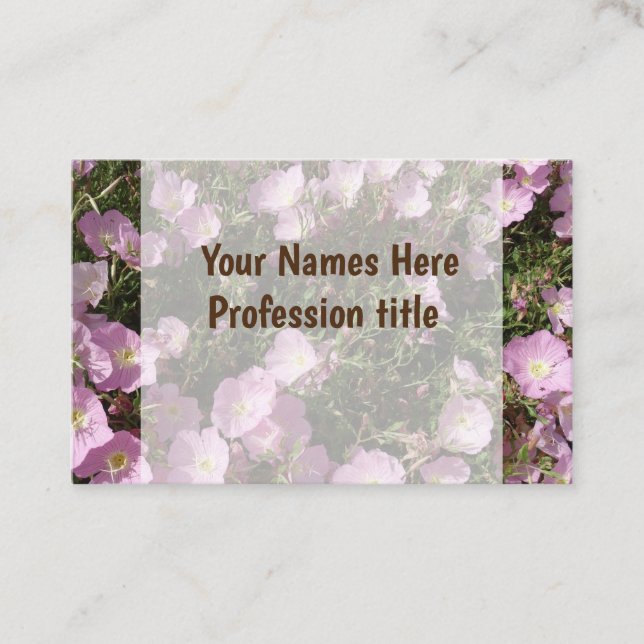 pink Flowers Photo  Professional Business Card (Front)