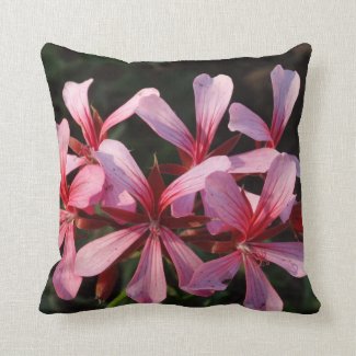 Pink Flowers Photo Throw Cushion