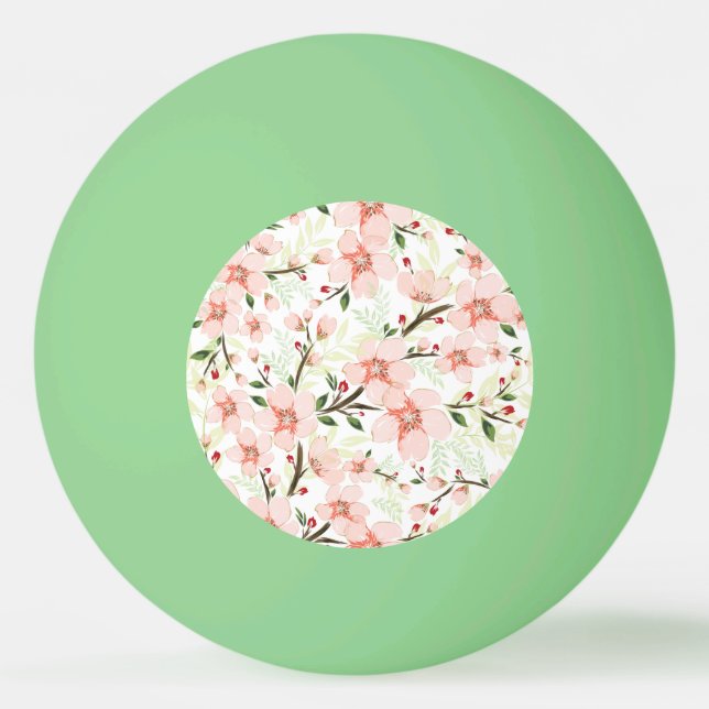 Pink flowers ping pong ball (Back)