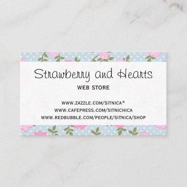 Pink Flowers, Pink Roses, Floristry, Flower Shop Business Card (Front)