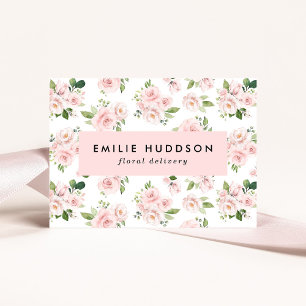 Pink Flowers, Pink Roses, Floristry, Flower Shop Business Card