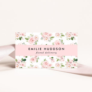 Pink Flowers, Pink Roses, Floristry, Flower Shop Business Card
