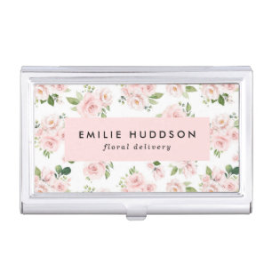 Pink Flowers, Pink Roses, Floristry, Flower Shop Business Card Case