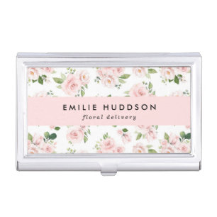 Pink Flowers, Pink Roses, Floristry, Flower Shop Business Card Case