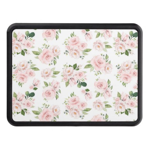 Pink Flowers Pink Roses Watercolor Flowers Hitch Cover