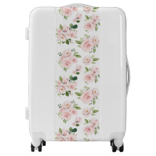 Pink Flowers, Pink Roses, Watercolor Flowers Luggage
