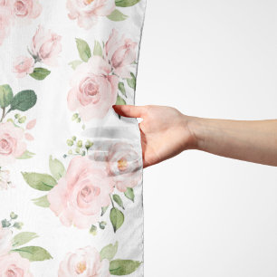Pink Flowers, Pink Roses, Watercolor Flowers Scarf