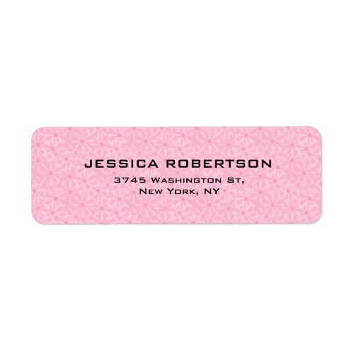 Pink Flowers Plain Elegant Modern Trendy Label