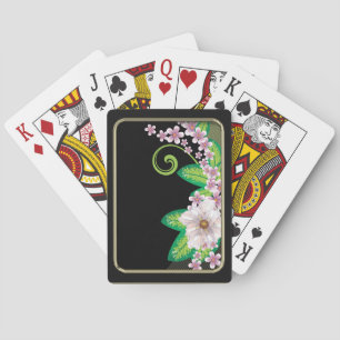 Pink Flowers Playing Cards