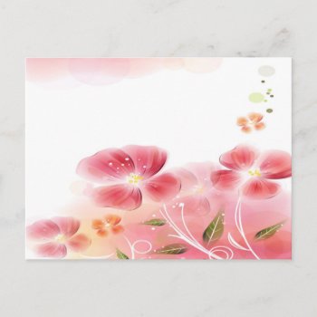 Pink Flowers Postcard by esoticastore at Zazzle