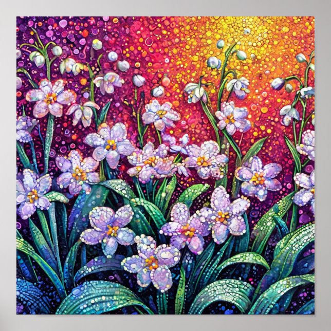 Pink Flowers Poster (Front)