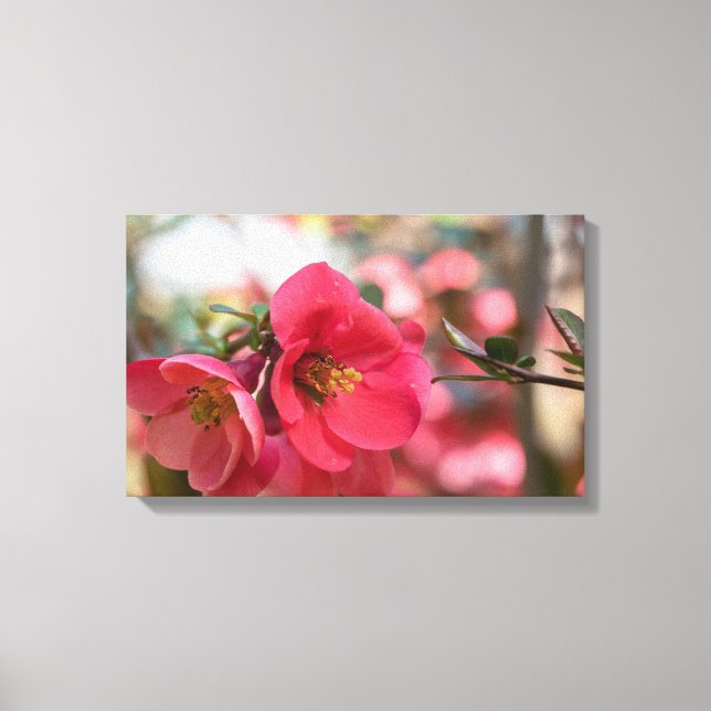 Pink flowers Premium Canvas Print (Front)