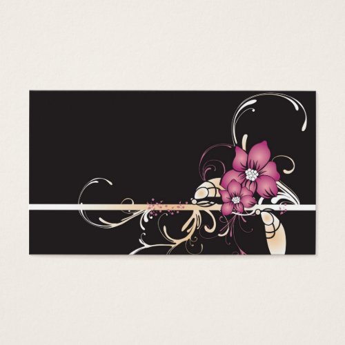Pink flowers Profile Card Business Cards