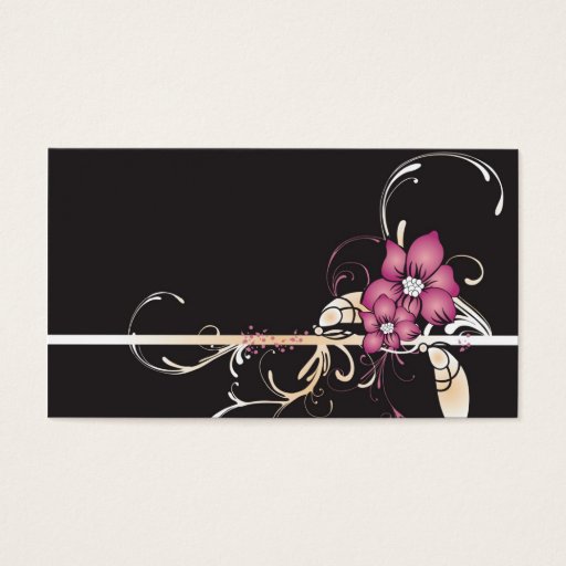 Customizable Pink flowers Profile Card Business Cards