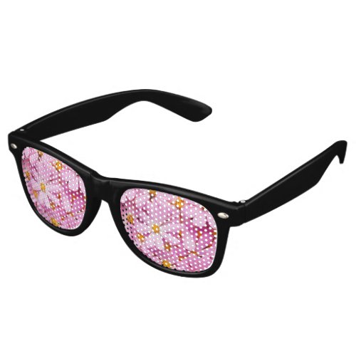 Pink Flowers Retro Sunglasses