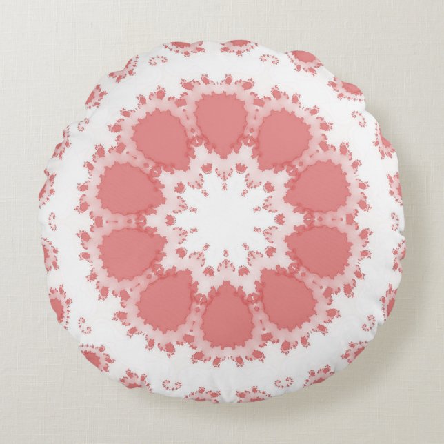 PINK FLOWERS ROUND PILLOW (Front)