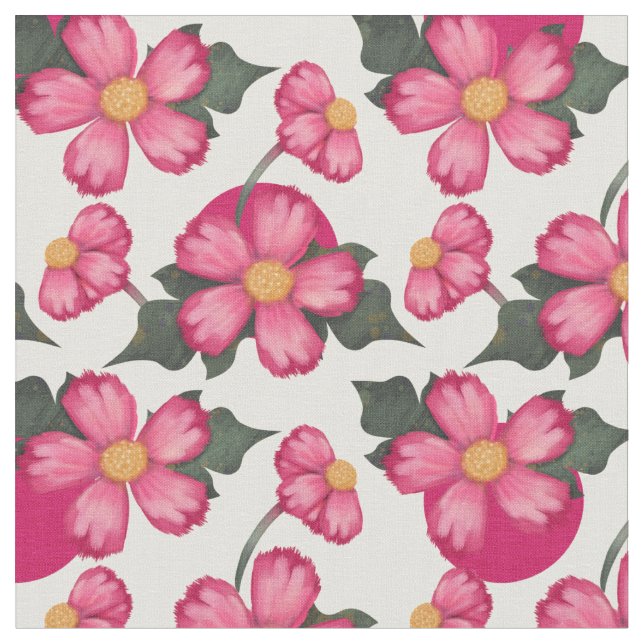 Pink Flowers Seamless Pattern | You Customize Fabric (Close Up)