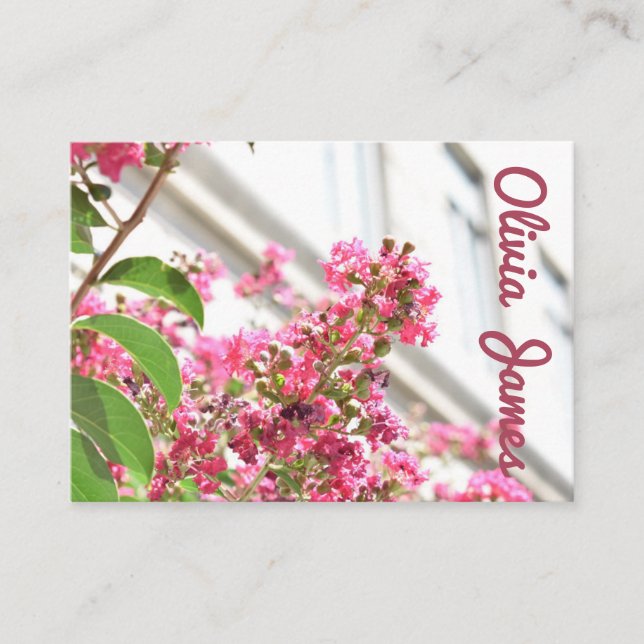 Pink Flowers Spring New York City Architecture NYC Business Card (Front)