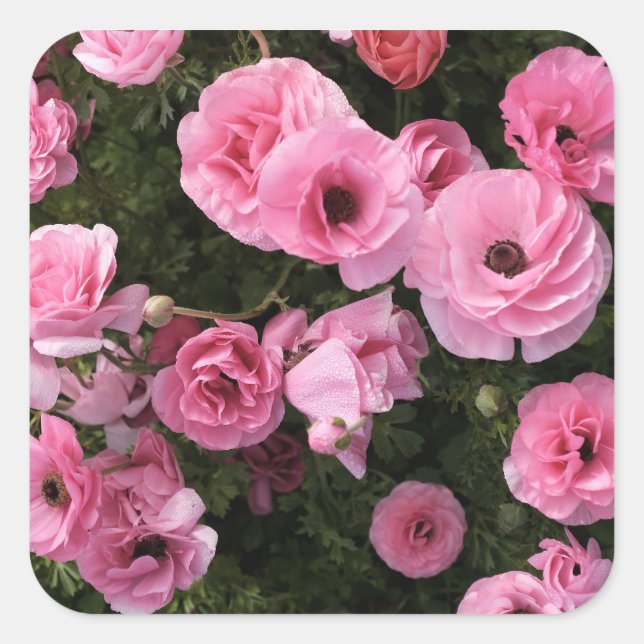 Pink flowers sticker (Front)
