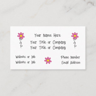 Pink Flowers Sweet Simple Business Cards