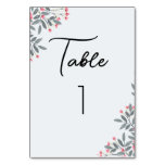 Pink Flowers Table Number for Party or Wedding