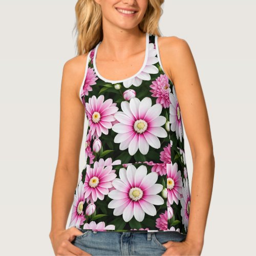 Pink flowers  tank top