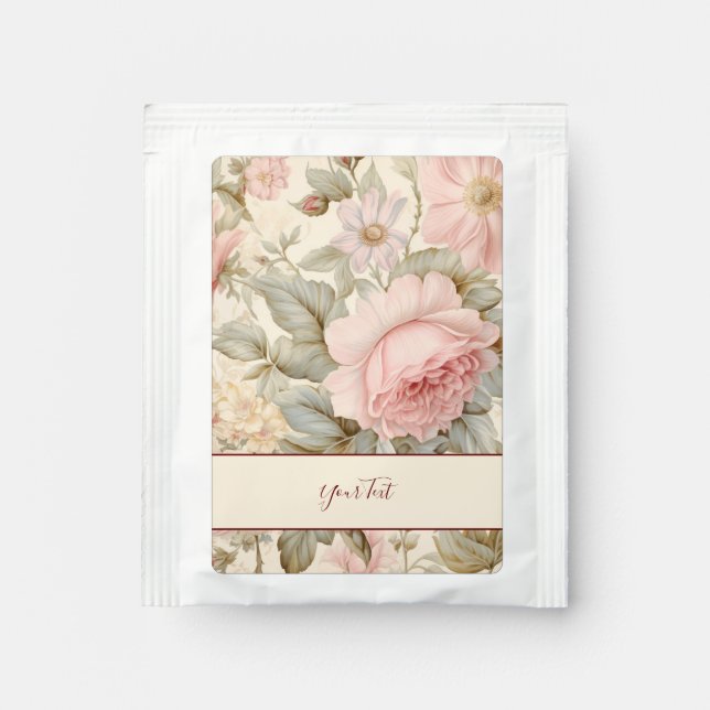 Pink Flowers Tea Bag Drink Mix (Front)
