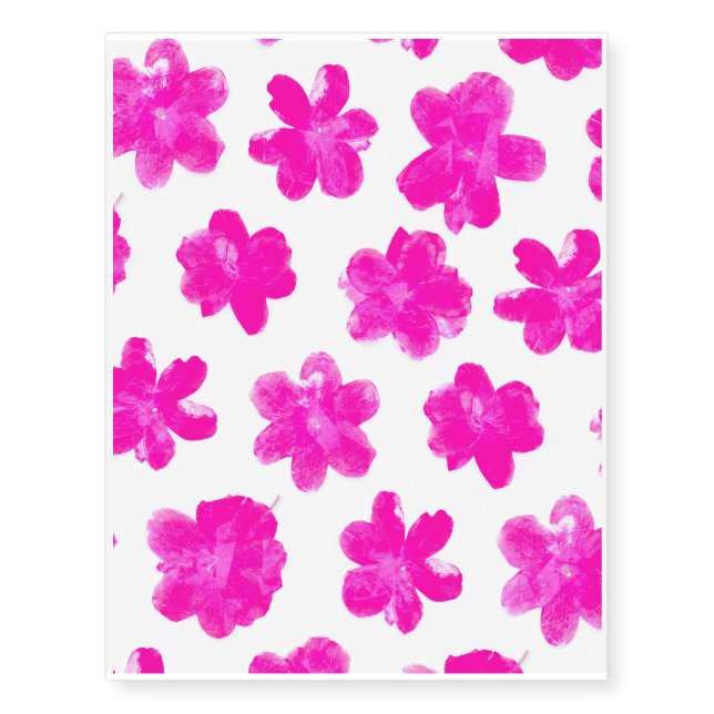 Pink Flowers - Temporary Tattoos (Front)