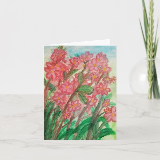 Pink flowers thank you card (Front)