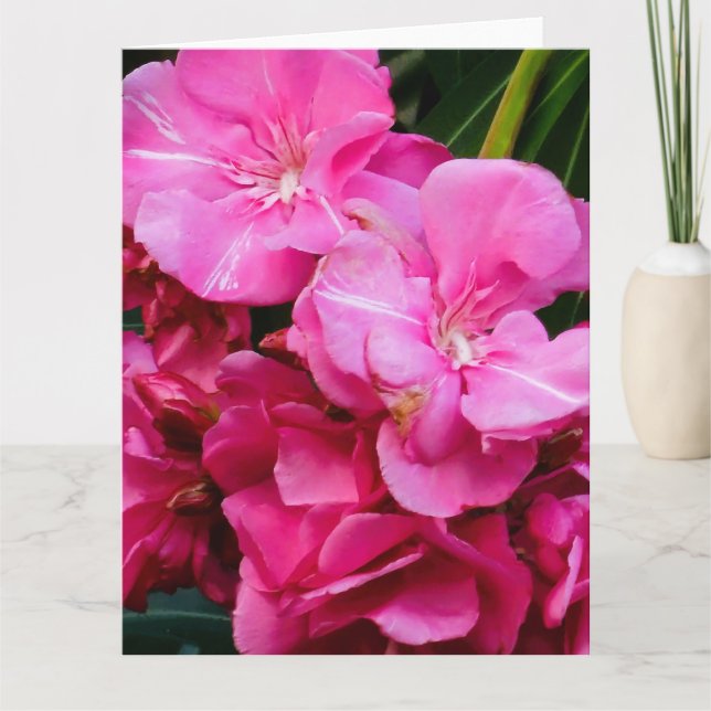 Pink flowers thank you card (Front)