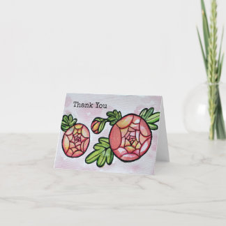 Pink Flowers                                       Thank You Card
