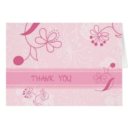 Pink Flowers Thank You Flower Girl Card | Zazzle