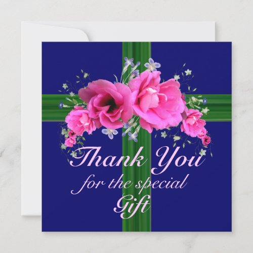 Pink Flowers Thank You for the Gift Card