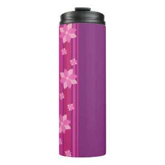 Pink Flowers Thermal Tumbler