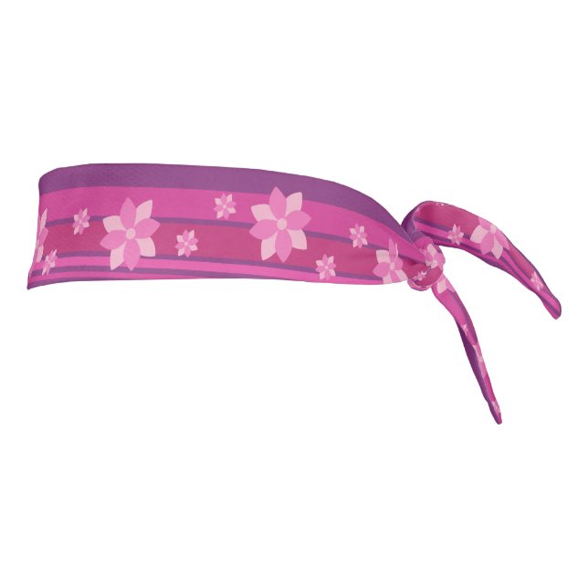 Pink Flowers Tie Headband (Rotate 90)