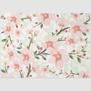 Pink flowers tissue paper