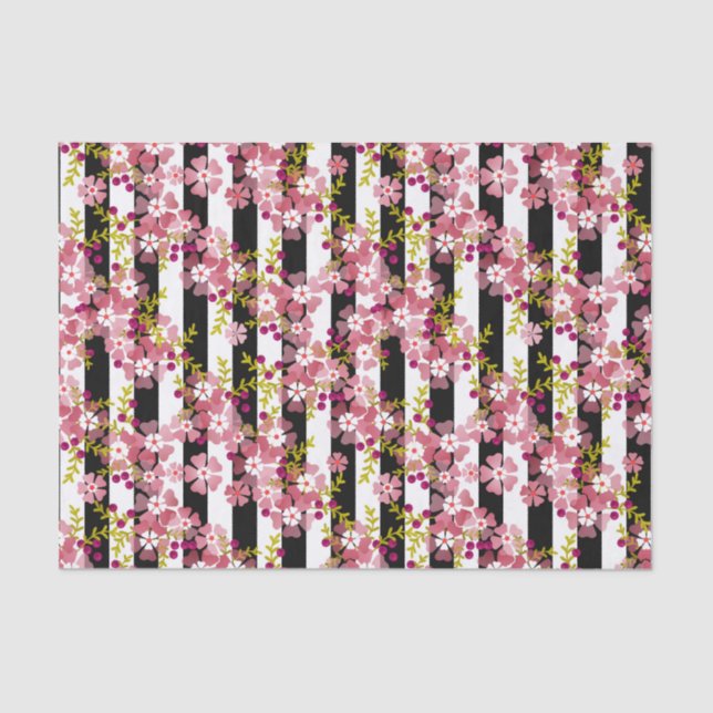 Pink flowers tissue paper (Front)