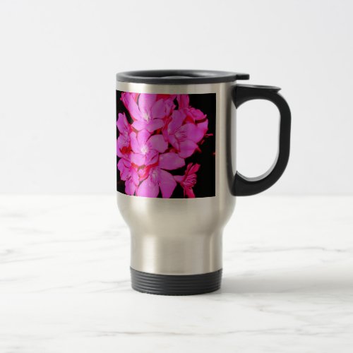 Pink Flowers Travel Mug